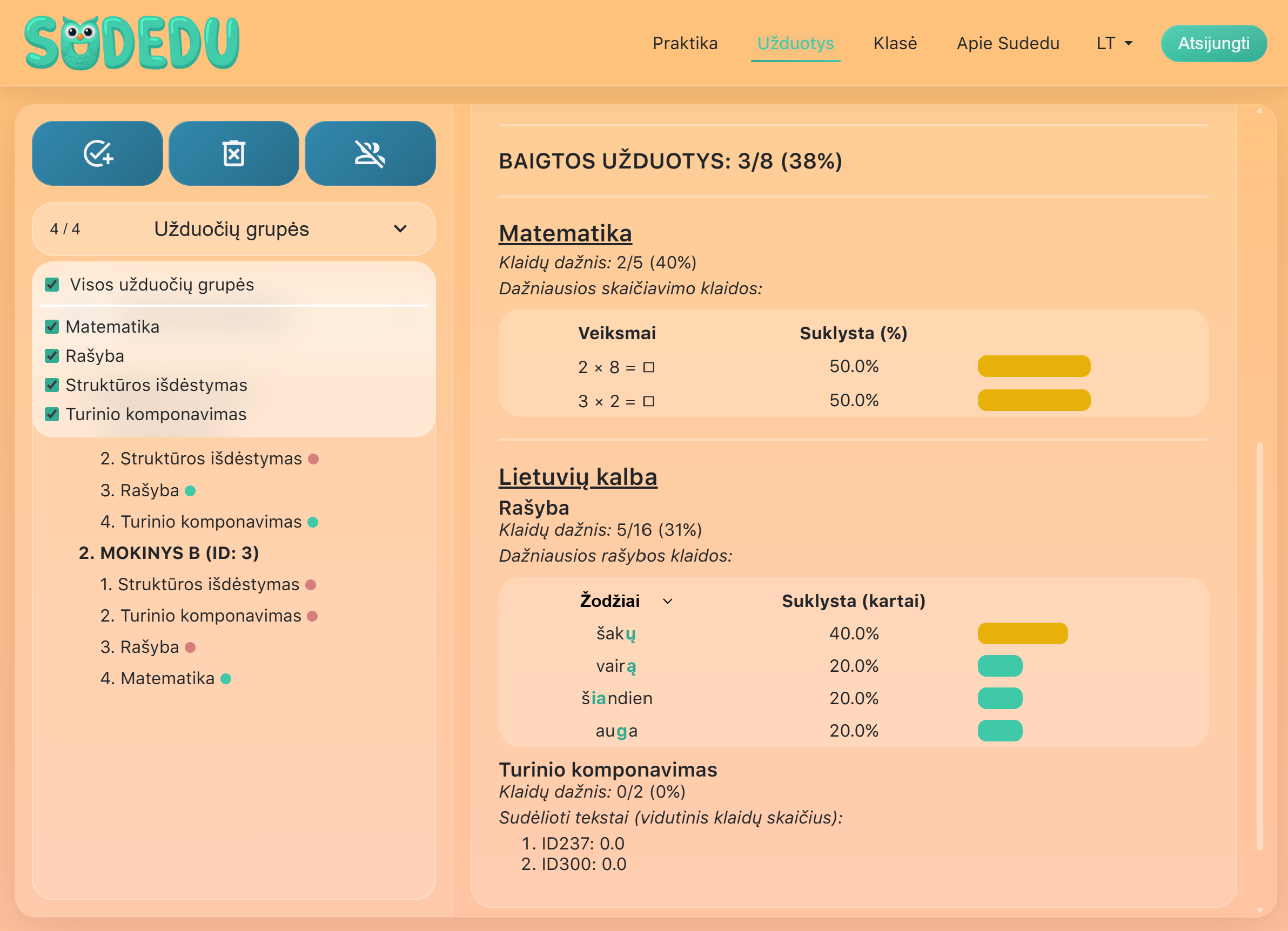 Užduoties peržiūra